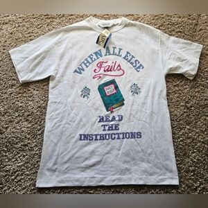 Improved Living Adult Men's White Vintage Graphic Bible T-Shirt Size Medium New